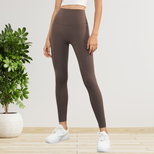 輕柔保暖｜極致彈力修身瑜珈褲｜茶棕色	